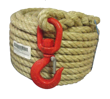 CORDAGE À POULIE CORDERIE MESNARD CHANVRE AVEC CROCHET Ø 20/22 - CPCHS200C040N