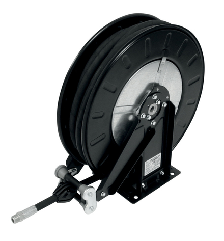 Enrouleur automatique huiles carrossé ouvert - 15 m de flexible caoutchouc DN 15 CEMO - 10559
