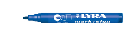 Marqueur permanent bleu MARK+SIGN pointe ogive 1-4 mm - boîte de 10 - LYRA - 4020051
