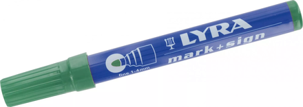 Marqueur permanent vert MARK+SIGN pointe ogive 1-4 mm - boîte de 10 - LYRA - 4020067