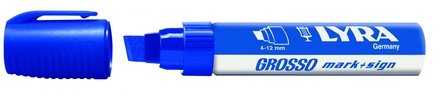MARQUEUR PERMANENT LYRA GROSSO BLEU MARK+SIGN POINTE BISEAUTÉE 4-12 MM - BOÎTE DE 10 - 4030051