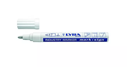 Marqueur peinture laquée blanc en boite de 10 LYRA MARK + SIGN - OMYACOLOR- 4040001