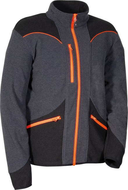 Veste Micro Polaire GREBO anthracite/noir/orange - Taille standard - COFRA - V628-0-04