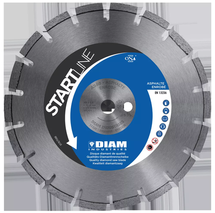 DISQUE DIAMANT Ø230/22.23 ASPHALTE - MATERIAUX ABRASIFS - STARTLINE DIAM INDUSTRIE - AS60230/22