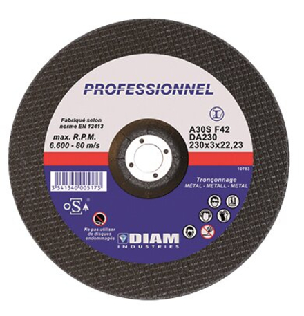 DISQUE ABRASIF DIAM INDUSTRIE ACIER D300MM EP.3,5MM - DA30020