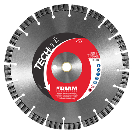 DISQUE DIAMANT Diam.300/25.4 BETON - UNIVERSEL MATERIAUX DIAM INDUSTRIE - MTX300/25