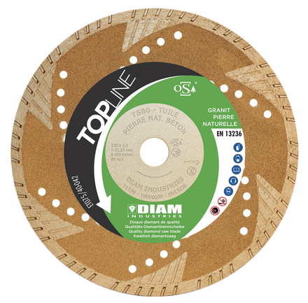 DISQUE DIAMANT Diam.230/22.23 GRANIT - PIERRES NATUREL DIAM INDUSTRIE - TS80230/22