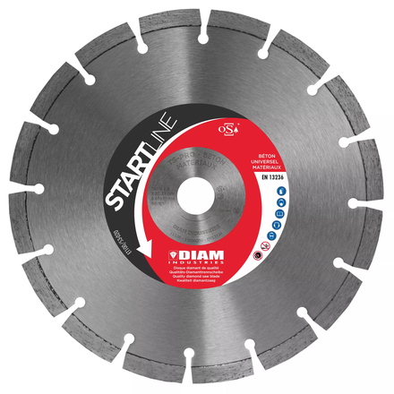 DISQUE DIAMANT UNIVERSEL MATERIAUX TSPRO DIAMETRE 350 ALESAGE 20 BETON PIERRE BRIQUES PARPAINGS 