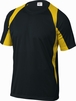 TEE-SHIRT DELTA PLUS 100% POLYESTER NOIR / JAUNE -BALINJ0