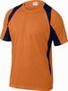 TEE-SHIRT DELTA PLUS 100% POLYESTER ORANGE-BLEU MARINE -BALIOM0