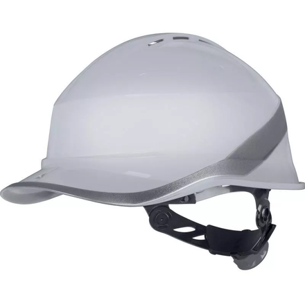 Casque de chantier blanc ventilé forme casquette baseball - serrage rotor DELTA PLUS - D020DIAM6WTR0