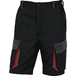 BERMUDA DE TRAVAIL DELTA PLUS NOIR ET ROUGE D-MACH POLYESTER COTON - DMBERNR0