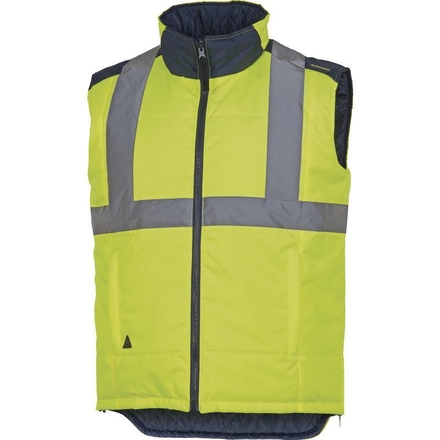 GILET DELTA PLUS CHAUD FIDJI HAUTE VISIBILITÉ RÉVERSIBLE POLYESTER OXFORD ENDUIT PU -FIDJIHVJM0