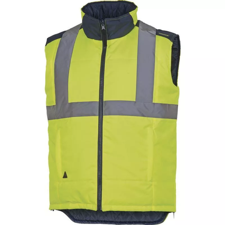 GILET DELTA PLUS CHAUD FIDJI HAUTE VISIBILITÉ RÉVERSIBLE POLYESTER OXFORD ENDUIT PU -FIDJIHVJM0