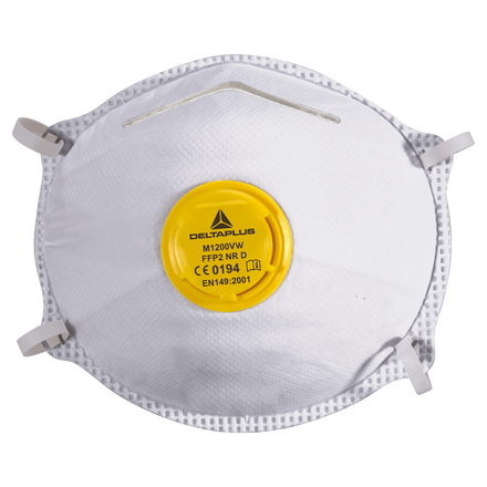 Boite de 10 pièces faciales filtrants FFP2 vapeurs organiques avec valve DELTA PLUS- M1200VWC