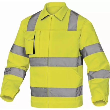 VESTE DE TRAVAIL DELTA PLUS HAUTE VISIBILITÉ MACH2 EN COTON / POLYESTER JAUNE FLUO - M2VHVJG0