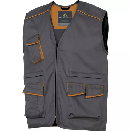 GILET DE TRAVAIL DELTA PLUS PANOSTYLE® POLYESTER COTON GRIS /ORANGE -M6GILGO0