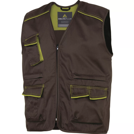 GILET DE TRAVAIL DELTA PLUS PANOSTYLE® POLYESTER COTON MARRON / VERT -M6GILMA0