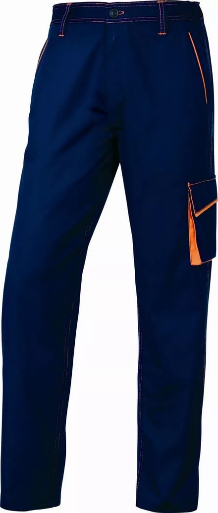 PANTALON DE TRAVAIL DELTA PLUS PANOSTYLE® POLYESTER COTON BLEU MARINE / ORANGE -M6PANBM0