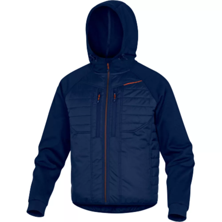 VESTE CAPUCHE BI MATIERE BLEU ORANGE DELTA PLUS - MOOVEMO0