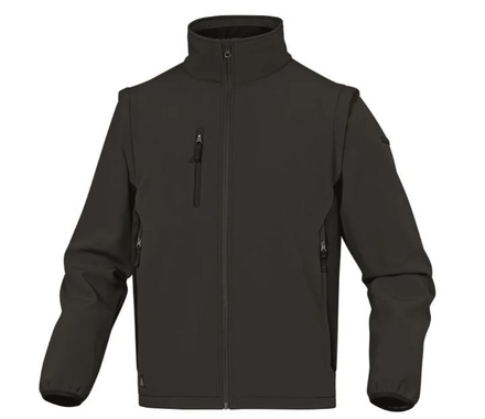 VESTE DE TRAVAIL SOFTSHELL NOIRE MANCHES AMOVIBLES - DELTA PLUS - MYSE2GN