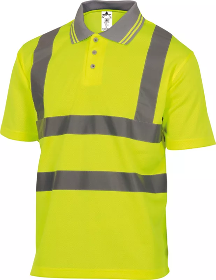 POLO DELTA PLUS POLYESTER HAUTE VISIBILITÉ JAUNE FLUO - OFFSHJA0