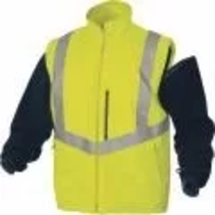 PARKA DELTA PLUS 4 EN 1 HAUTE VISIBILITÉ POLYESTER OXFORD ENDUIT PU JAUNE FLUO BLEU MARINE - OPTI2JM0