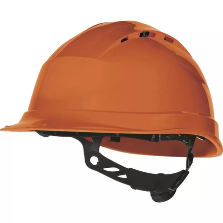 CASQUE DE CHANTIER VENTILÉ ORANGE SERRAGE CRÉMAILLÈRE DELTA PLUS - D020QUARUP4OR