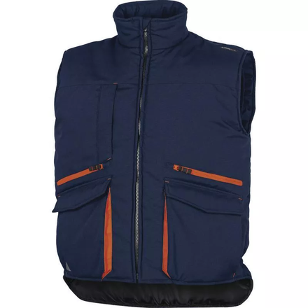 GILET BLEU MARINE ET ORANGE SANS MANCHES DELTA PLUS MULTIPOCHES POLYESTER / COTON SIERRA2 - SIER2MO0