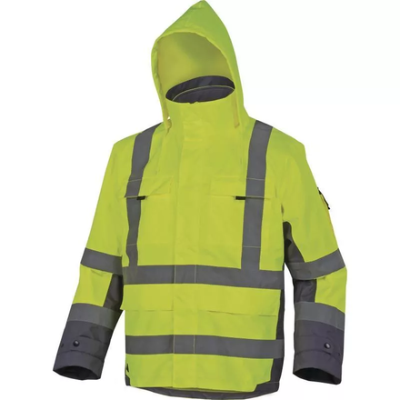 PARKA DELTA PLUS 4 EN 1 TARMAC HAUTE VISIBILTÉ POLYESTER JAUNE FLUO / GRIS - D020TARMAJG