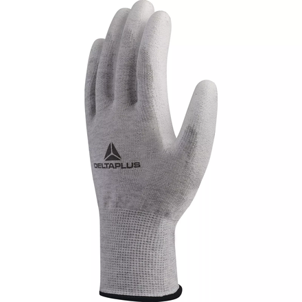 Gant antistatique tricot polyester/carbone - paume enduite pu DELTA PLUS - D020VE702PESD0