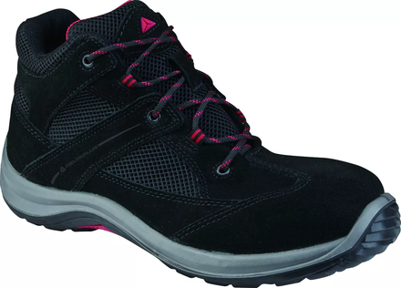 CHAUSSURES HAUTES CUIR CROUTE VELOURS ET MESH NOIR / ROUGE DELTA PLUS- VIRAGE S1P SRC - VIRAGSPNR0