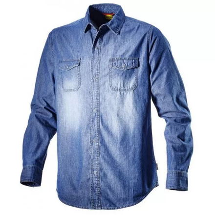 Chemise en tissu denim avec boutons à pression shirt denim BLEU DELAVE DIADORA - 171663C6235