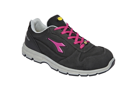 Chaussure de sécurité basse noir-rouge fuchsia DIADORA UTILITY RUN LOW S3 SRC ESD - 175303C2017