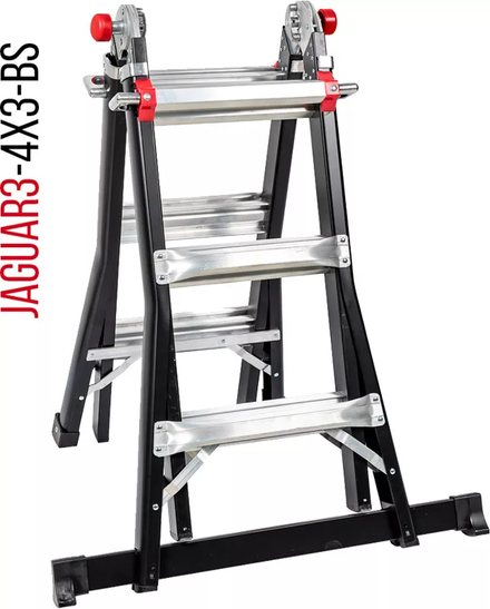 ÉCHELLE ARTICULÉE TÉLESCOPIQUE JAGUAR3 4x3 HELDER PRO AVEC BARRE STABILISATRICE - JAG34x3BS