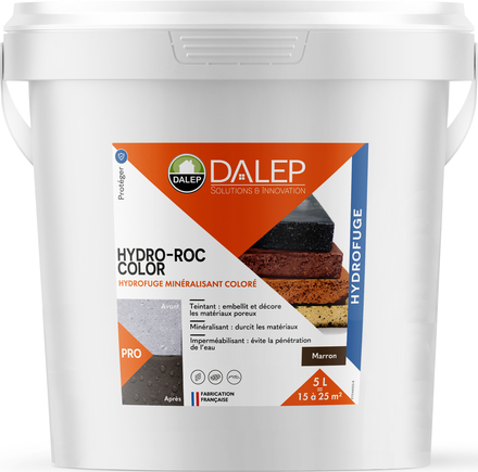 Hydrofuge Minéralisant Coloré HYDRO-ROC COLOR MARRON - Seau 5 L DALEP -1.02.0027.03