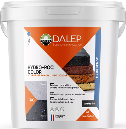 Hydrofuge Minéralisant Coloré HYDRO-ROC COLOR ANTHRACITE - Seau 20 L DALEP - 243020