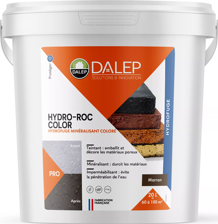 Hydrofuge Minéralisant Coloré HYDRO-ROC COLOR MARRON - Seau 20 L DALEP - 246020