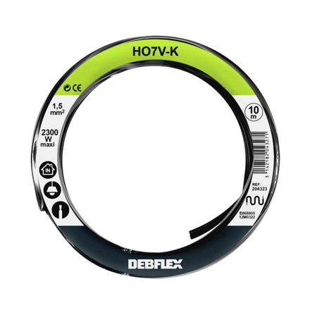 BOBINOT HO7V-K 1.5 MM² 10M NOIR - DEBFLEX - 204323