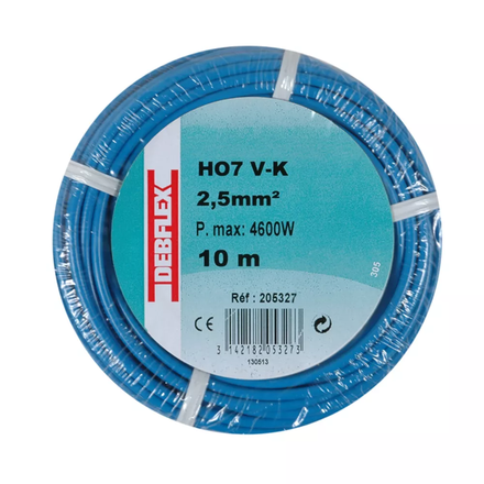 BOBINOT HO7V-K 2.5 MM² 10M BLEU - DEBFLEX - 205327