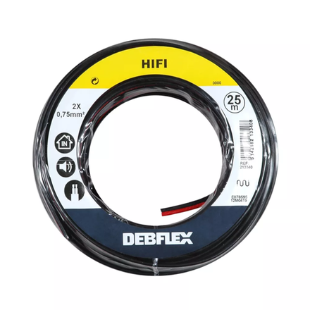 BOBINOT HI-FI 2X0.75 MM² 25M ROUGE/NOIR - DEBFLEX - 213340