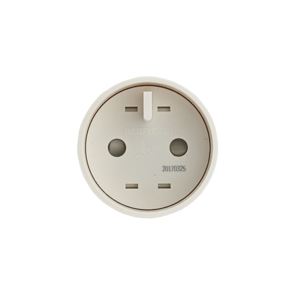 ADAPTATEUR ENTREE 2P 10/16A SORTIE SOCLE 2P EUROPE BLANC - DEBFLEX - 701070