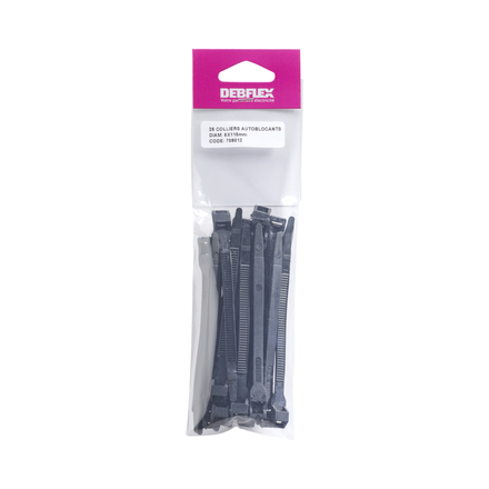 COLLIER AUTOBLOCANT 6X115 MM NOIR SACHET DE 25 - DEBFLEX - 709012