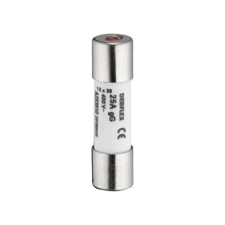 FUSIBLE AVEC VOYANT 10.3X38 25A 400V SACHET DE 3 - DEBFLEX - 715686