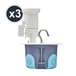 BOITE LUMINAIRE DCL STOPAIR MULTIMATERIAUX D67/50 GRIS BLEU + DOUILLE E27 + FICHE DCL + CROCHET LOT X 3 - DEBFLEX - 718622