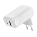 CHARGEUR SECTEUR DOUBLE ENTREE BOOSTCHARGE 42W BLANC - DEBFLEX - 722505