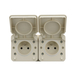 CYKLONE IP55 DOUBLE PRISE 2P+T HORIZONTALE SABLE - DEBFLEX - 730453