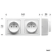 BLOK DOUBLE PRISE DE COURANT 2P+T PRECABLEE BLANC - DEBFLEX - 746807