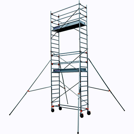 Échafaudage roulant aluminium DUARIB AL205 base standard + lisse hauteur travail 5.90 m  - 613714