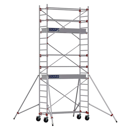 Échafaudage roulant aluminium DUARIB AL205 base standard + Garde corps monobloc hauteur travail 8.90 m - 613727